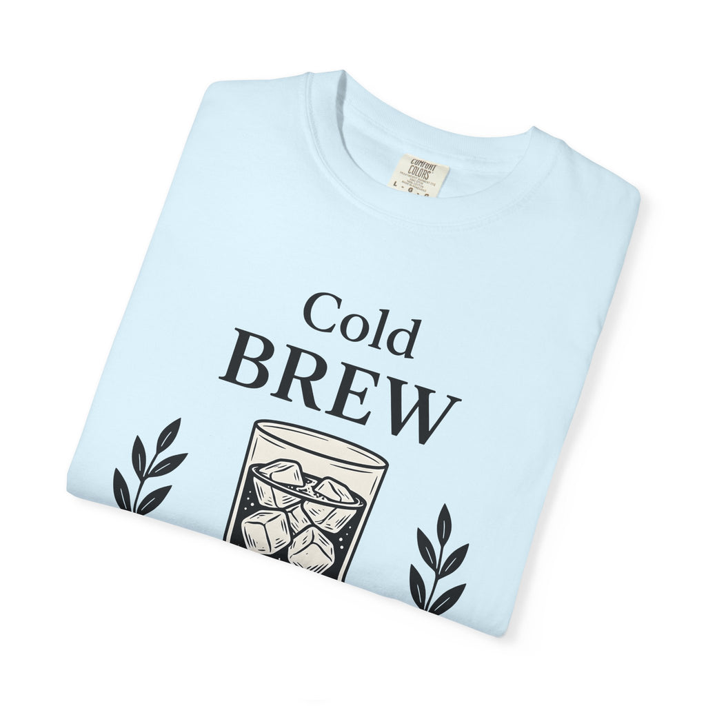 Iced Latte Shirt Coffee Cuisine Gift Women Hand Painted Tee Cold Brew T-Shirt Coffee Fan Painted Tshirt Food Graphic Outline Plant Tshirt