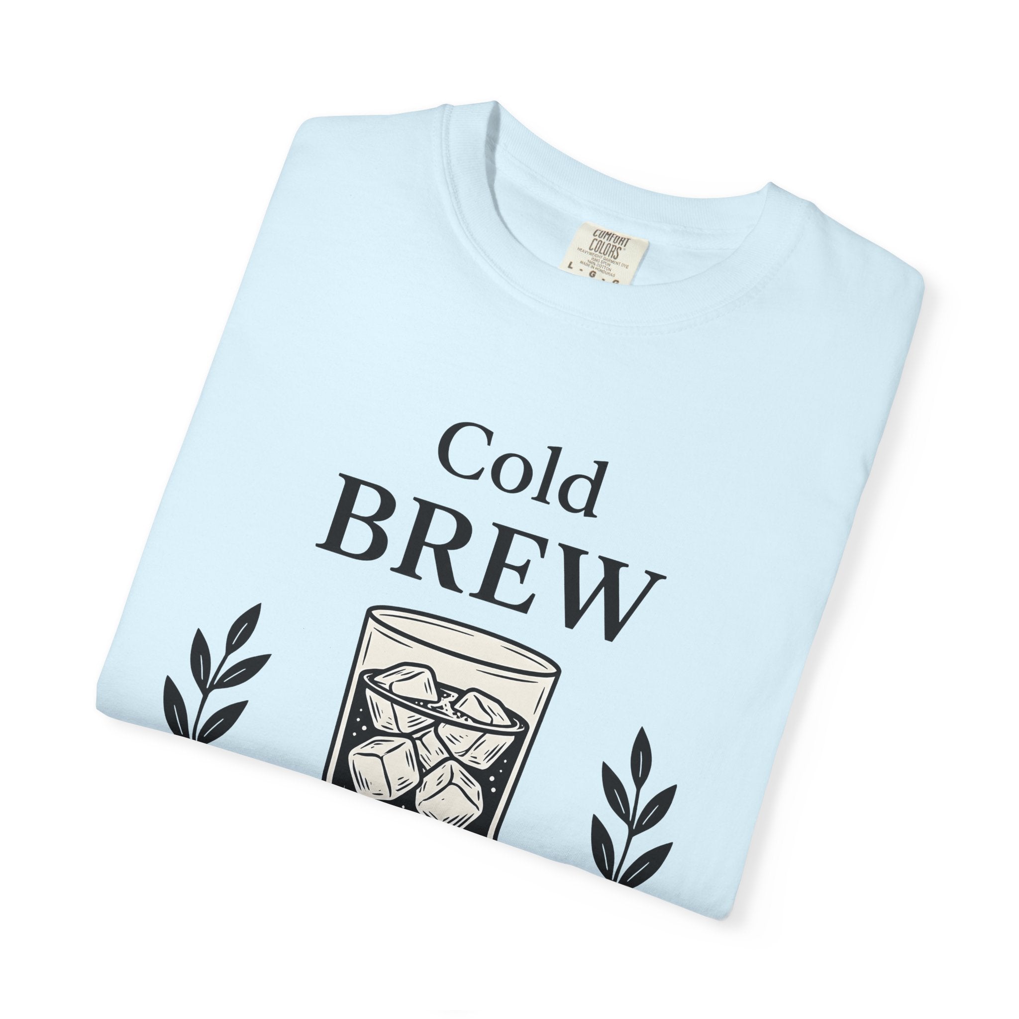 Iced Latte Shirt Coffee Cuisine Gift Women Hand Painted Tee Cold Brew T-Shirt Coffee Fan Painted Tshirt Food Graphic Outline Plant Tshirt