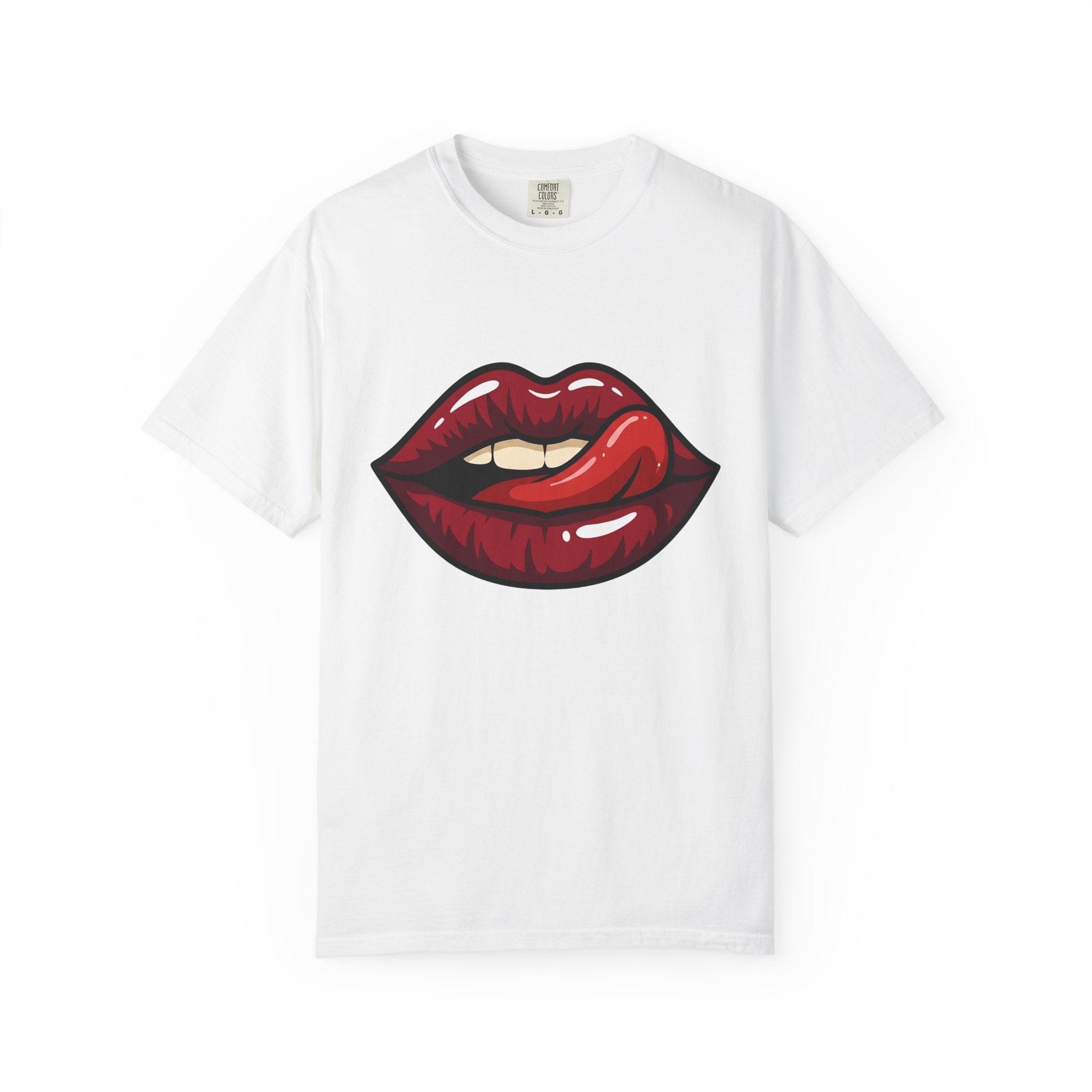 Red Lips Shirt St. Valentine's Day Love Gift Women Cartoon Tee Lipstick T-Shirt Valentine Fan Comic Tshirt Romance Graphic Illustration