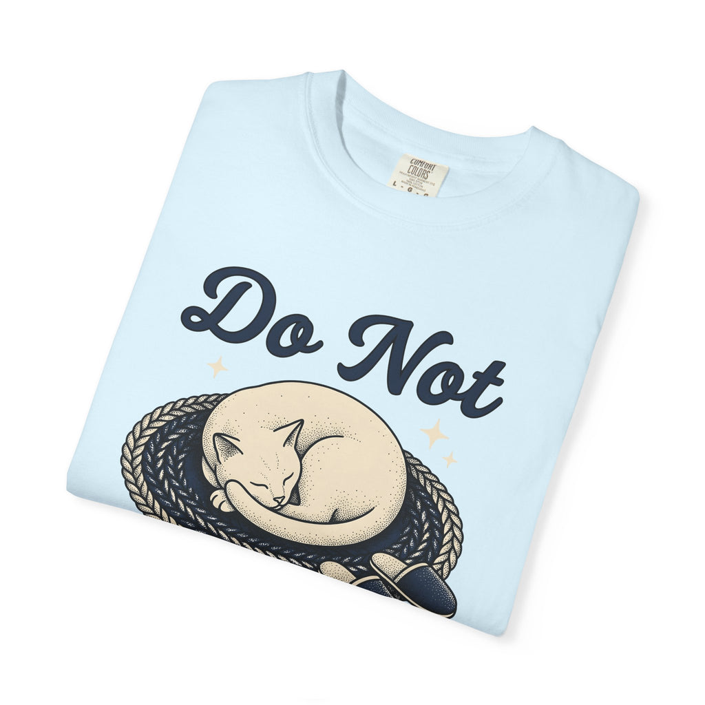 Napping Cat Shirt Cat Comfort Gift Women Retro Tee Kitten T-Shirt Cat Fan Vintage Tshirt Cozy Graphic Sketch House Shoes Tshirt