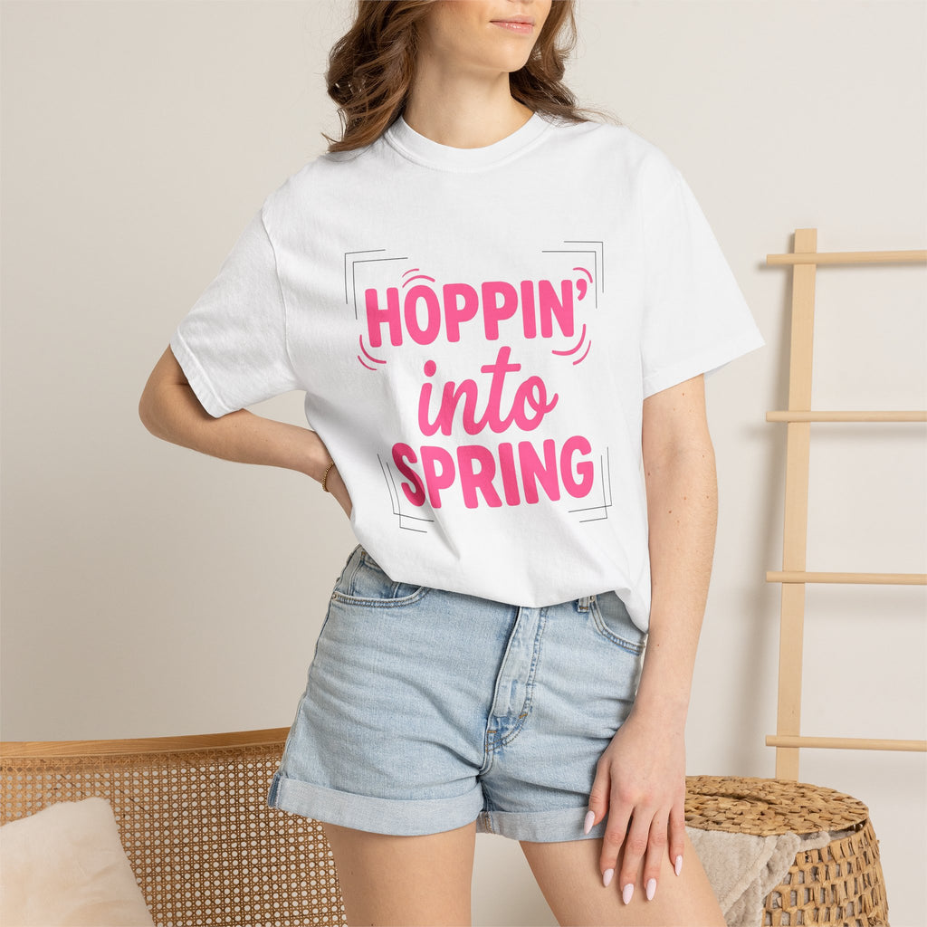 Spring Motto Shirt Easter Event Gift Women Fun Tee Quote T-Shirt Easter Fan Quirky Tshirt Festival Graphic Contemporary Decorative Strokes