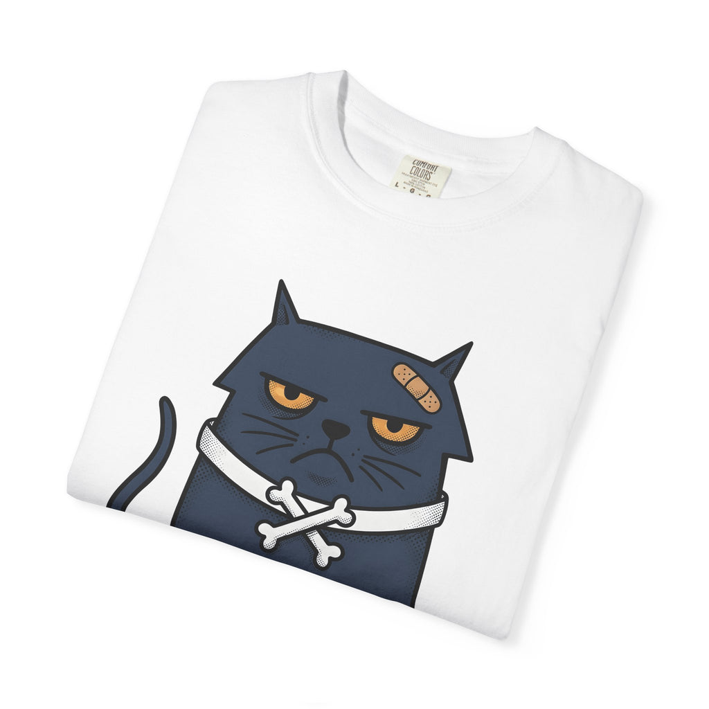 Angry Cat Shirt Cat Joke Gift Women Comic Tee Kitty T-Shirt Feline Fan Cartoon Tshirt Humor Graphic Vintage Plaster Tshirt