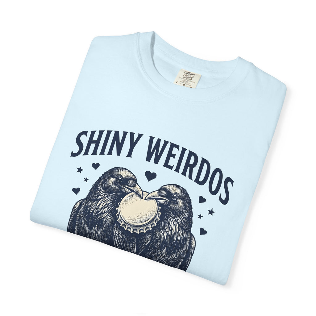 Raven Pair Shirt Funny Animal Gift Women Vintage Tee Crow T-Shirt Humor Fan Retro Tshirt Creature Graphic Hand Drawn Bottle Cap Tshirt