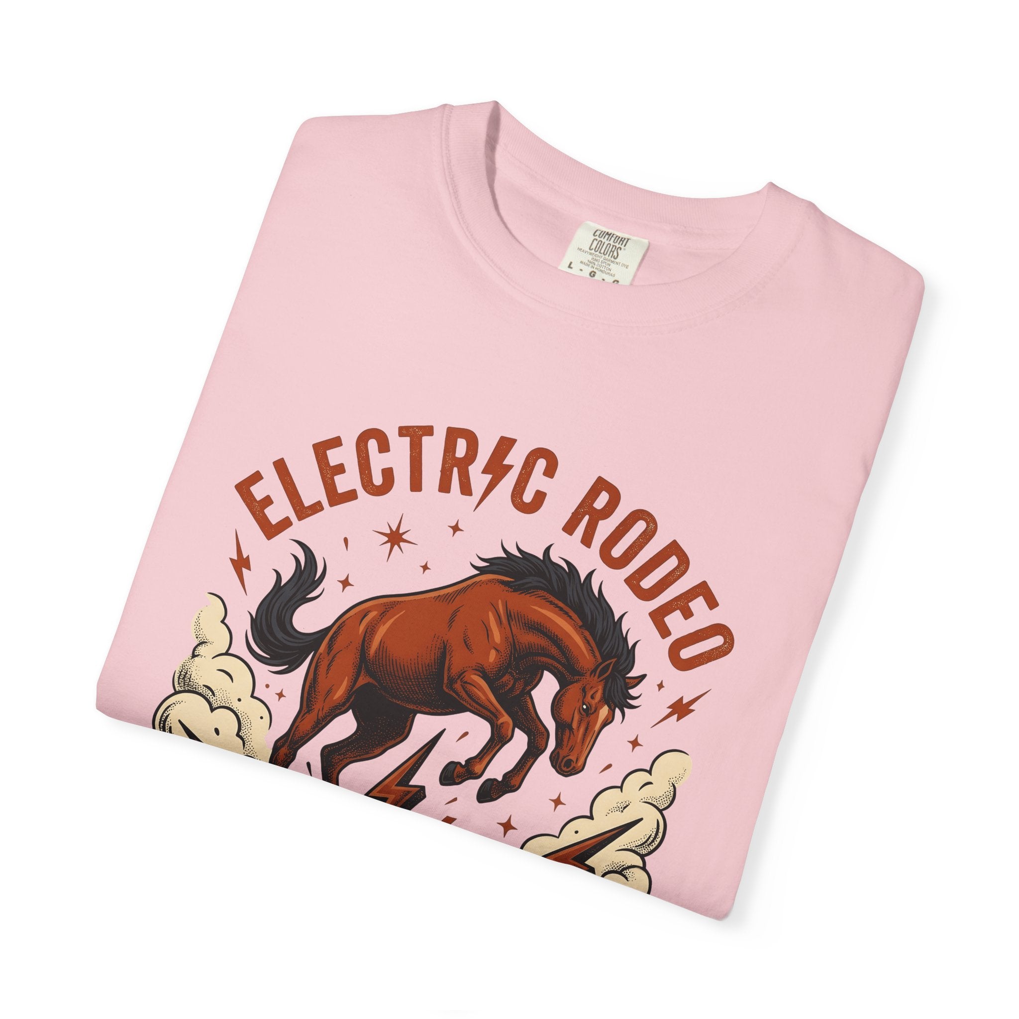 Bucking Horse Shirt Cowgirl Rodeo Gift Women Vintage Tee Bronco T-Shirt Cowgirl Fan Retro Tshirt Rodeo Graphic Western Lightning Bolt Tshirt