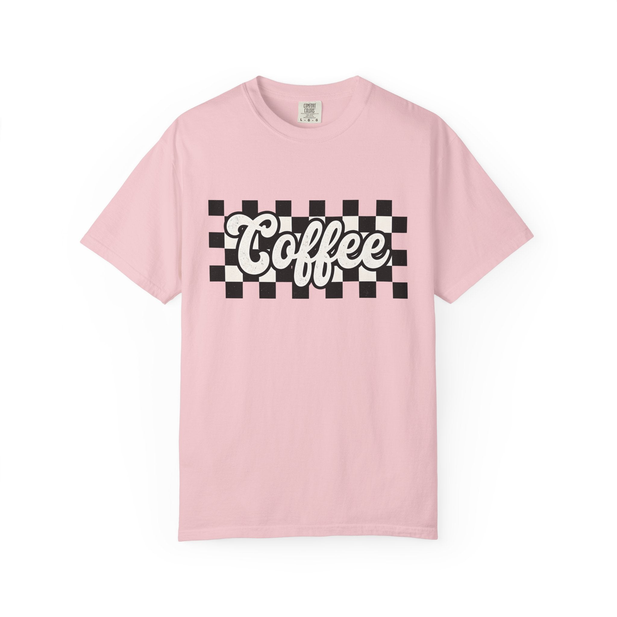 Coffee Text Shirt Mom Coffee Gift Women Retro Tee Java T-Shirt Mother Fan Vintage Tee Retro Tshirt Coffee Graphic Vintage Checkerboard