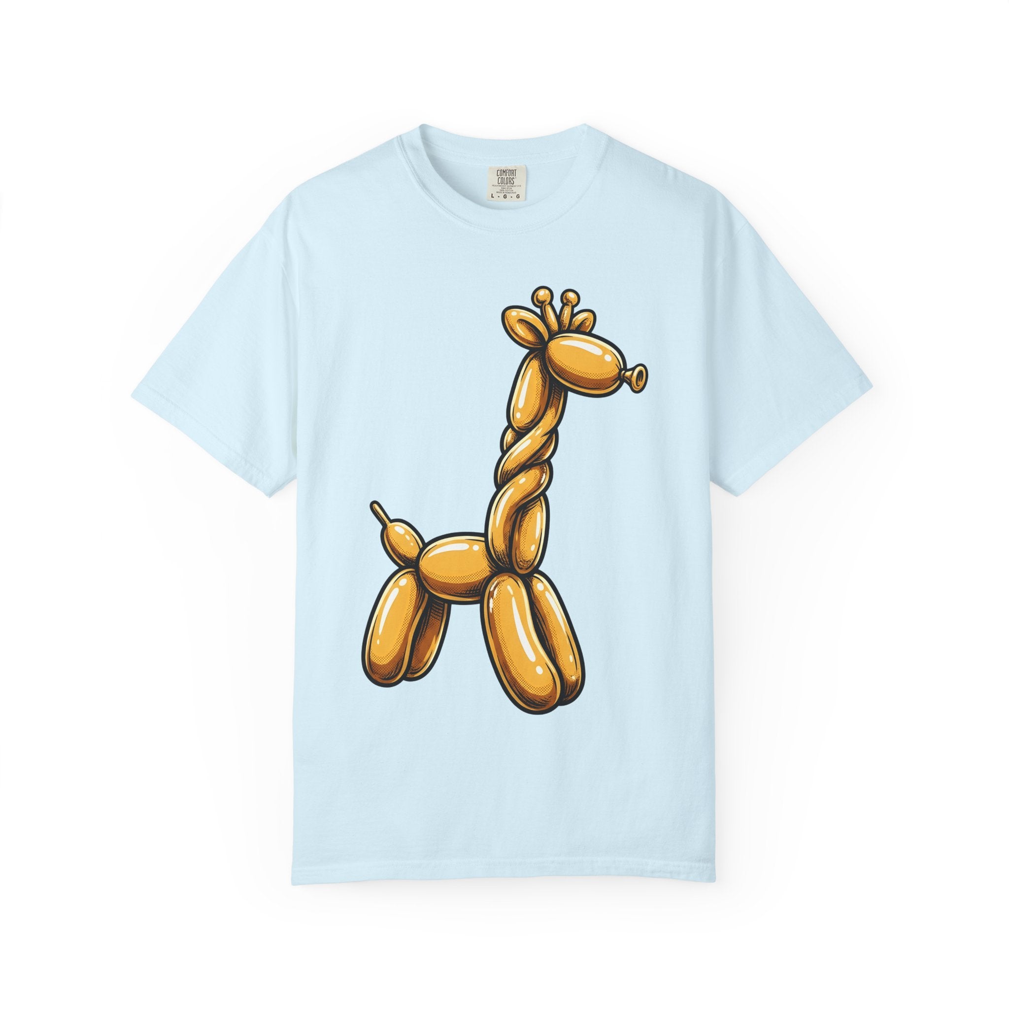Balloon Giraffe Shirt Cute Pet Gift Women Comic Tee Giraffe T-Shirt Adorable Fan Cartoon Tshirt Animal Graphic Retro Creature Tshirt