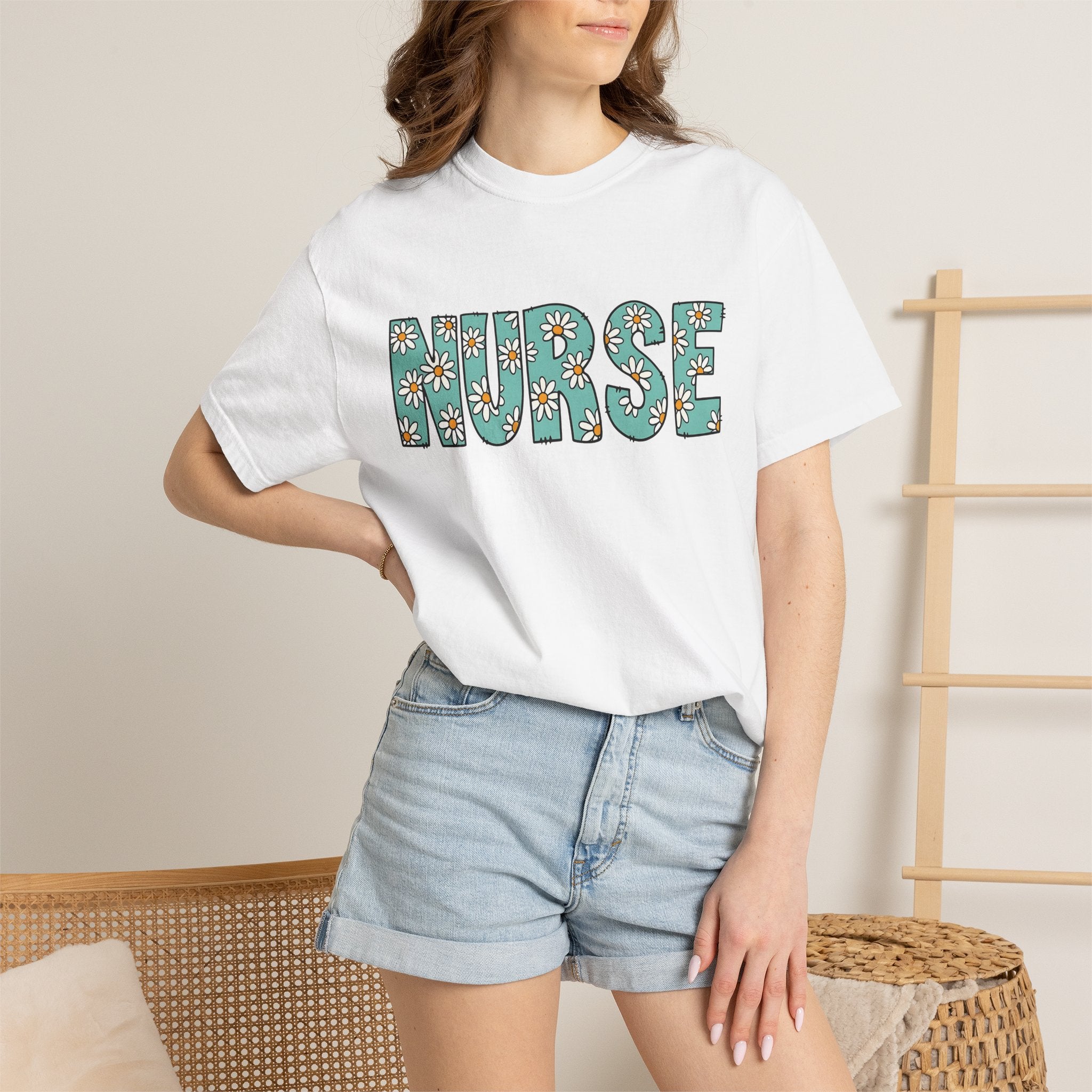 Daisy Quote Shirt Nurse Bouquet Gift Women Adorable Tee Flower T-Shirt Nursing Enthusiast Floral Tshirt Floral Graphic Sketch Bloom Tshirt