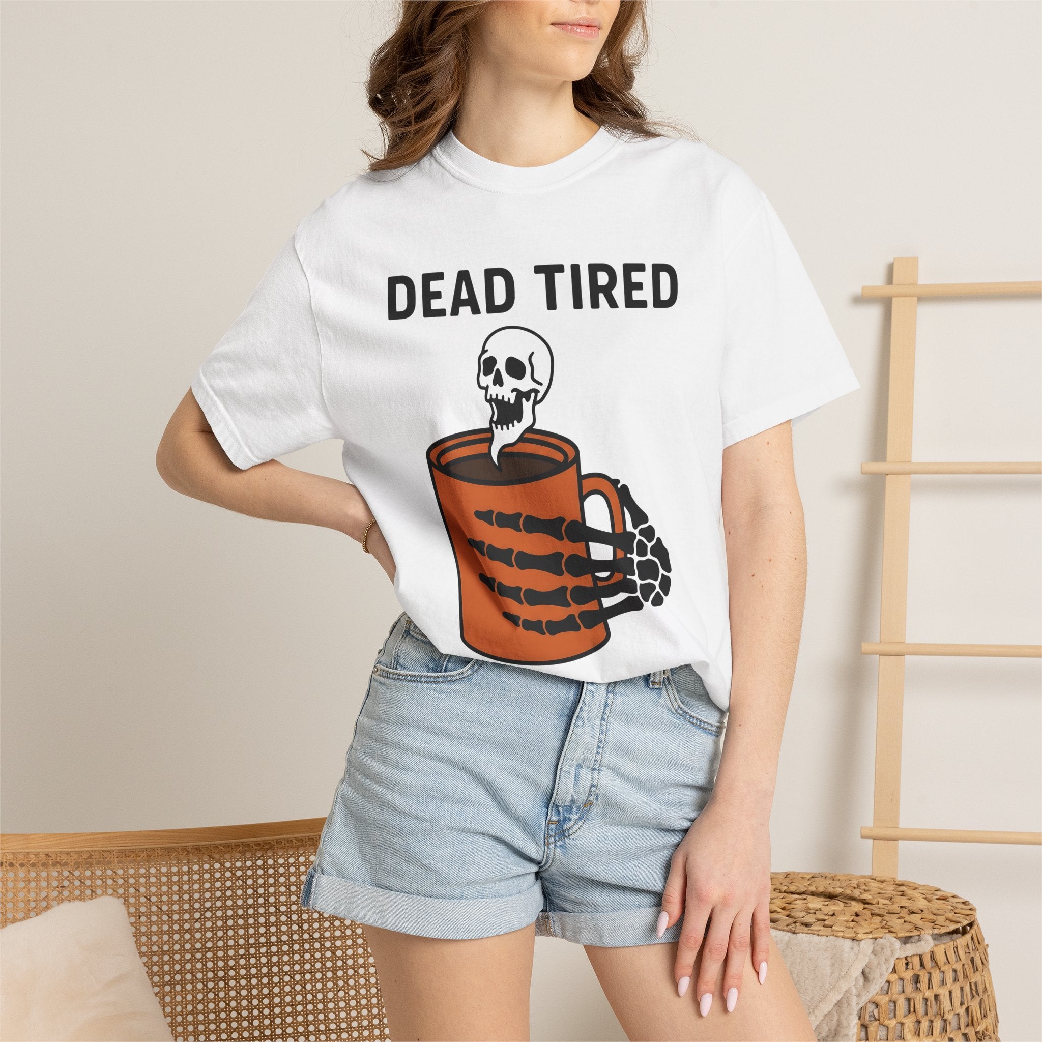 Skeleton Coffee Cup Shirt Coffee Party Gift Women Animated Tee Coffee Mug T-Shirt Coffee Fan Cartoon Tshirt Party Graphic Strong Skull Face