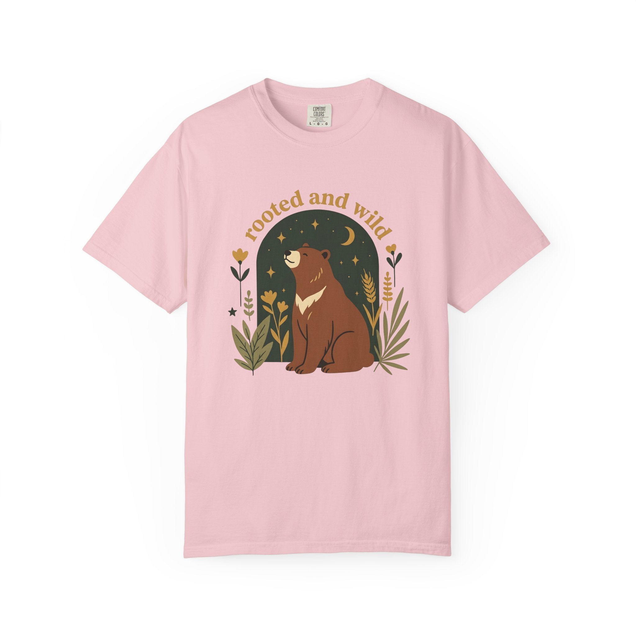 Bear Shirt Cottagecore Nature Gift Women Boho Tee Ursa T-Shirt Rustic Fan Bohemian Tshirt Environmental Graphic Minimalist Wildflowers