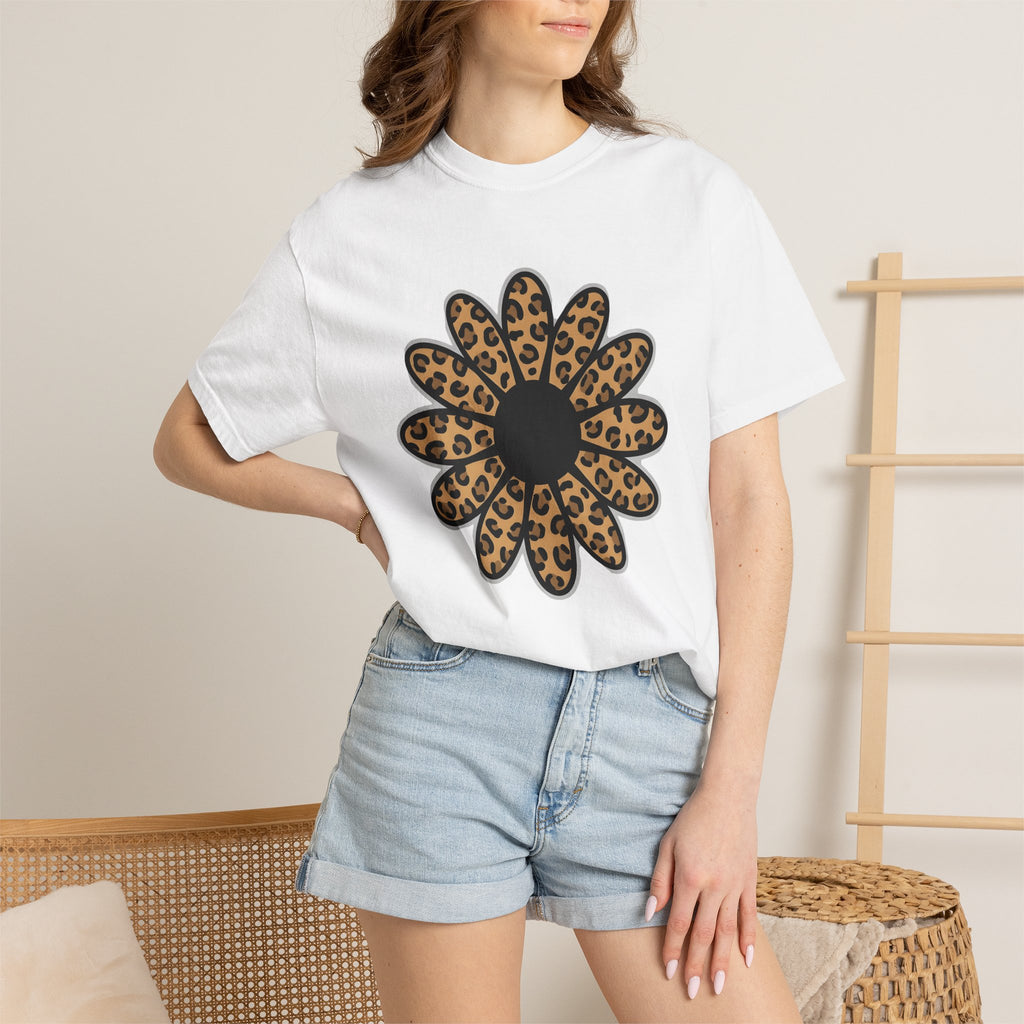 Cheetah Flower Shirt Auntie Blossom Gift Women Hippie Tee Leopard T-Shirt Aunt Fan Bohemian Tshirt Floral Graphic Vintage Wild Pattern
