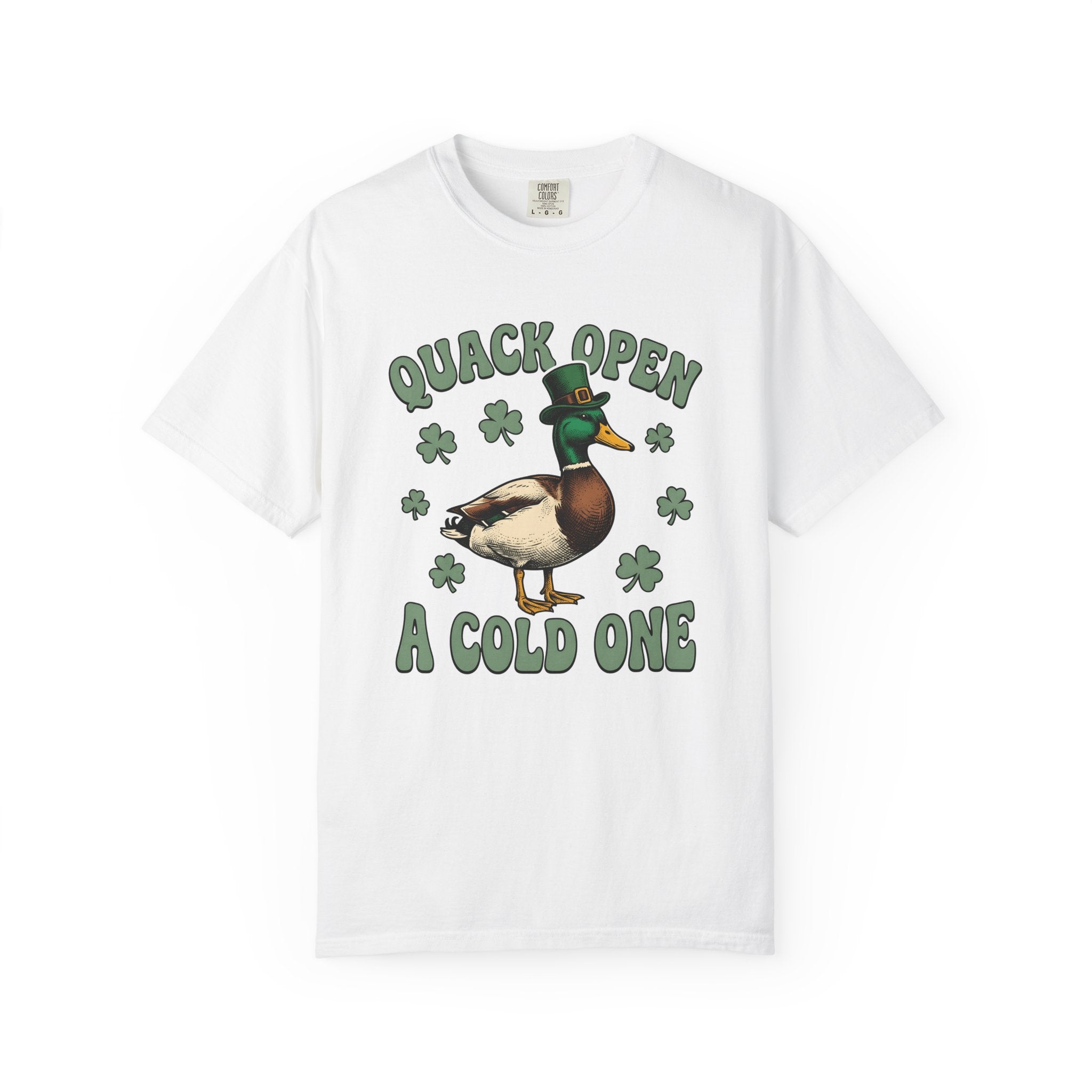 Duck Hat Shirt St Patrick's Day Comedy Gift Women Nostalgic Tee Duckbill T-Shirt Shamrock Fan Retro Tshirt Humor Graphic Outline Four Leaf