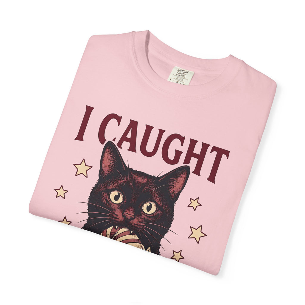 Black Cat Shirt Cat Christmas Gift Women Vintage Tee Cat T-Shirt Cat Fan Retro Tshirt Winter Graphic Hand Drawn Elf Doll Tshirt