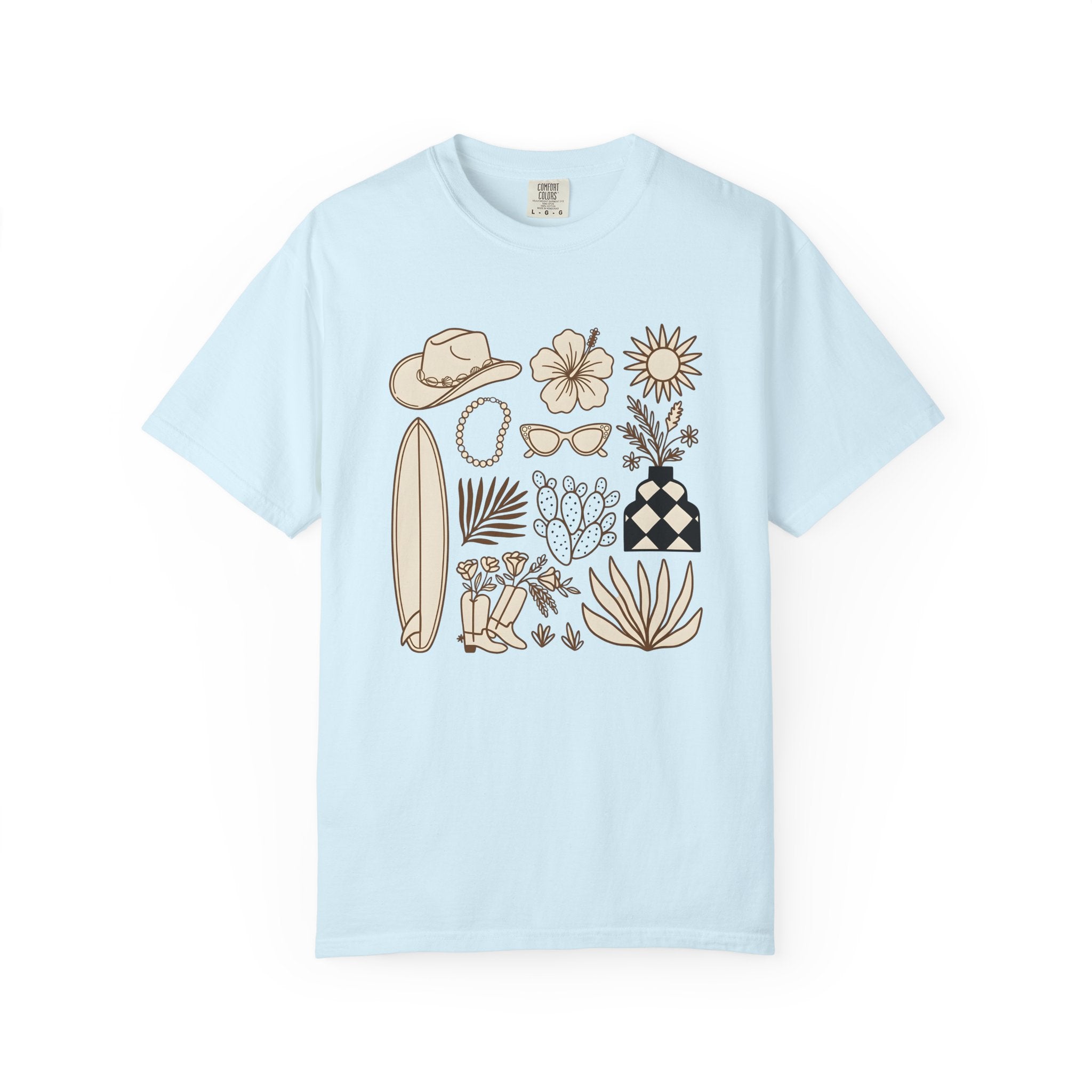 Boho Ranch Graphics Shirt Cottagecore Gypsy Gift Women Contour Tee Bohemian T-Shirt Rustic Fan Outline Tshirt Bohemian Graphic Subtle Flower