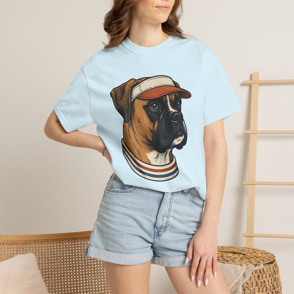 Boxer Canine Shirt Dog Pet Care Gift Women Old School Tee Boxer Dog T-Shirt Dog Owner Fan Boxer Art Tshirt Pet Grooming Graphic Cartoon