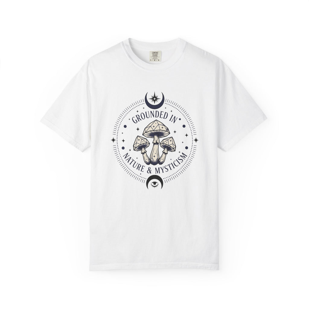 Crystal Mushrooms Shirt Boho Chic Spiritual Gift Women Celestial Tee Fungus T-Shirt Bohemian Fan Cosmic Tshirt Spiritual Graphic Mystical