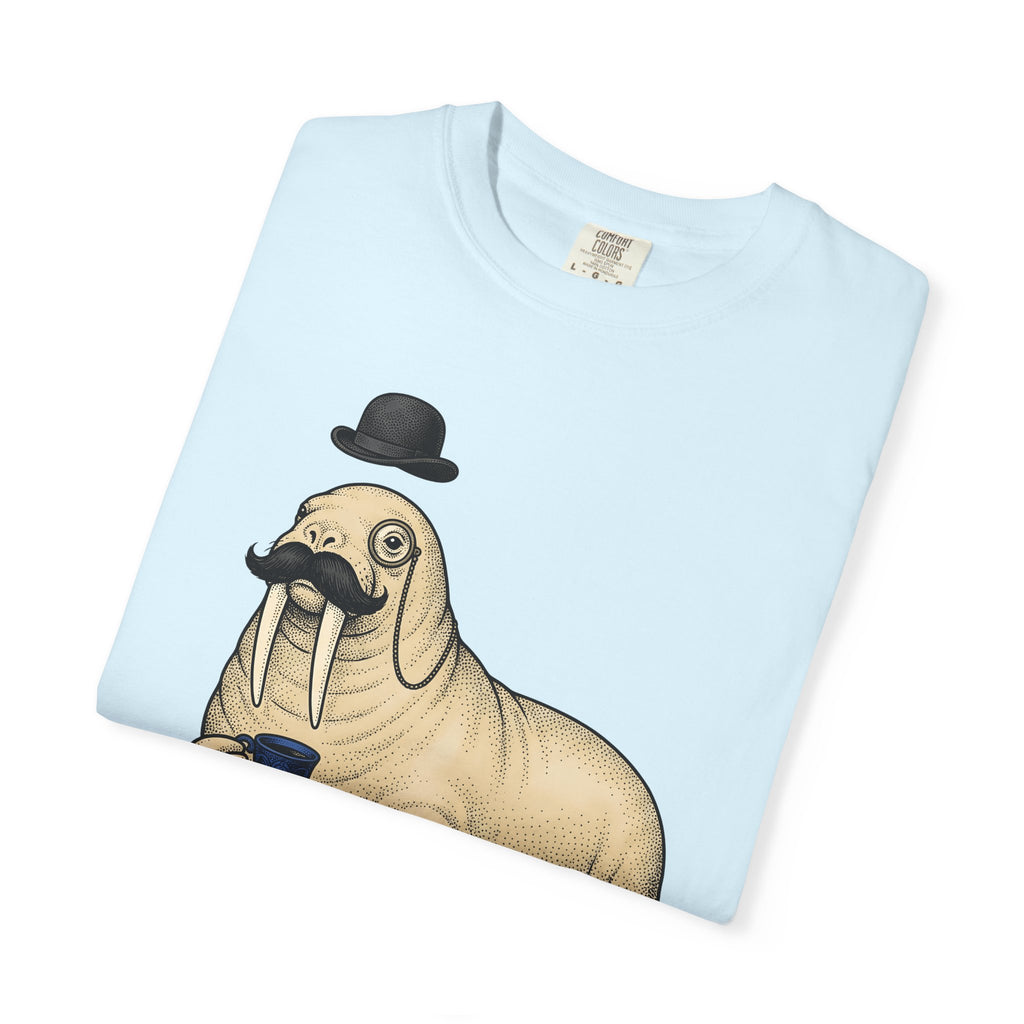 Walrus Tea Party Shirt Animals Humor Gift Women Vintage Tee Walrus T-Shirt Wildlife Fan Retro Tshirt Funny Graphic Hand Drawn Penguin Tshirt