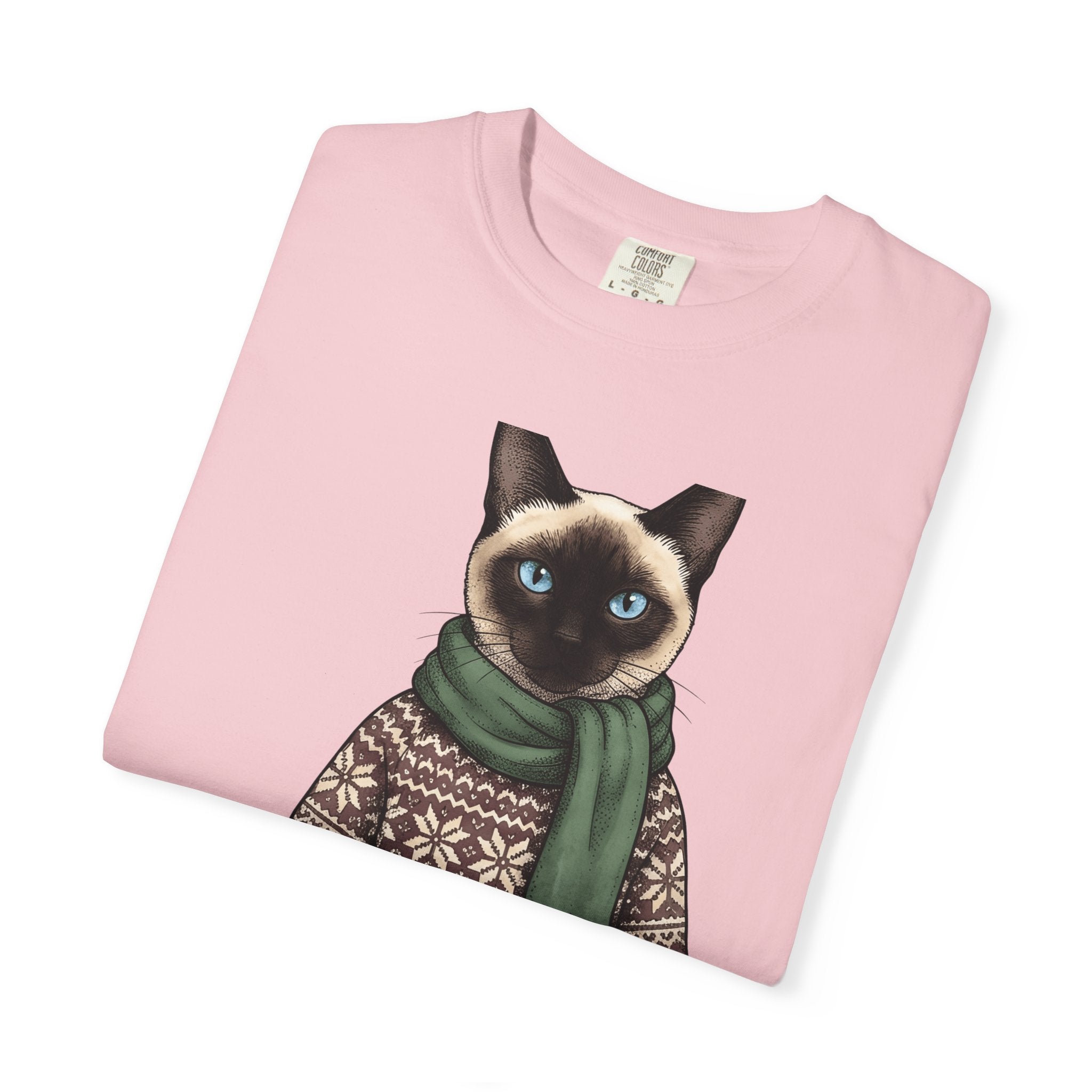 Siamese Kitten Shirt Cat Clothing Gift Women Sketch Tee Kitten T-Shirt Cat Fan Drawing Design Retro Pullover Tshirt