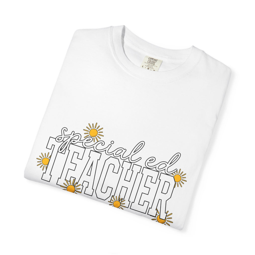 Sunny Icon Shirt Teacher Learning Gift Women Cartoon Tee Sun T-Shirt Educator Enthusiast Illustration Design Modern Line Art Sun Tshirt
