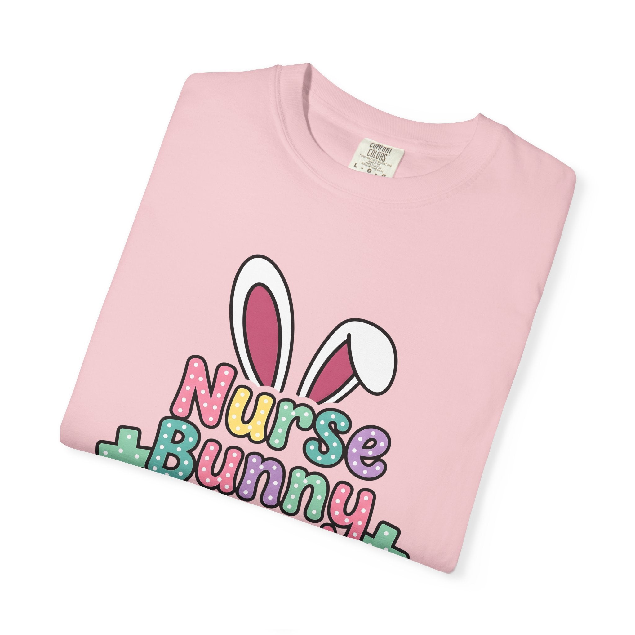Rabbit Ears Shirt Easter Healthcare Gift Women Kawaii Tee Bunny Ears T-Shirt Easter Fan Nurse Graphic Tshirt Fun Paw Marks Tshirt
