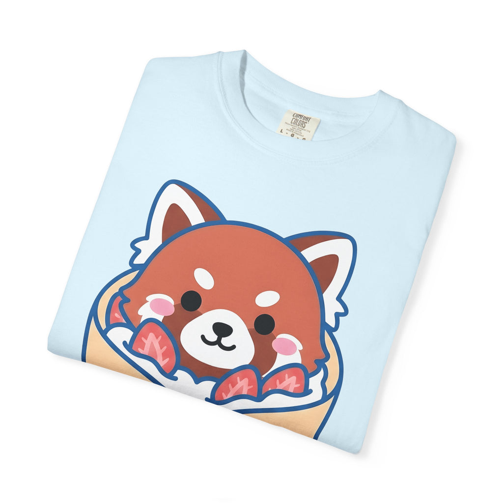 Red Panda Crepe Shirt Desserts Animal Gift Women Kawaii Tee Crepes T-Shirt Pastry Fan Crepe Tshirt Wildlife Graphic Cartoon Whipped Cream
