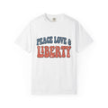 Vintage Text Design Shirt 4th Of July America Gift Women Classic Tee Typography T-Shirt Independence Fan Retro Tshirt Patriotic Graphic Hand