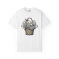 Spring Flowers Shirt Easter Arrangement Gift Women Cartoon Tee Florals T-Shirt Easter Fan Comic Tshirt Bouquet Graphic Illustration Bowtie