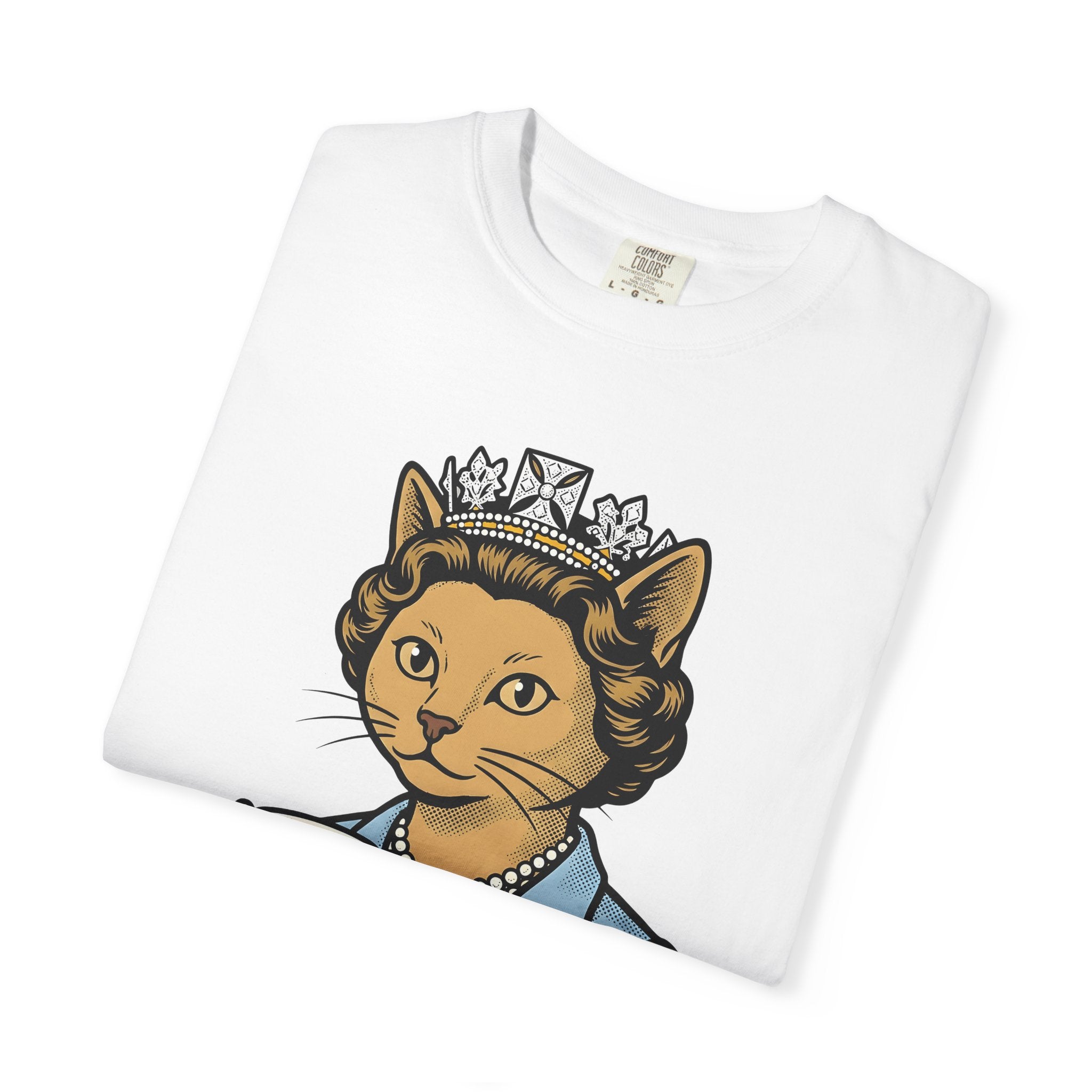Princess Cat Shirt Cat Comedy Gift Women Comic Tee Kitty Cat T-Shirt Feline Fan Cartoon Tshirt Humor Graphic Hand Drawn Teapot Tshirt