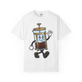 French Press Character Shirt Coffee Foodie Gift Women Cartoon Tee Cafetiere T-Shirt Coffee Fan Comic Tshirt Gourmet Graphic Retro Walking