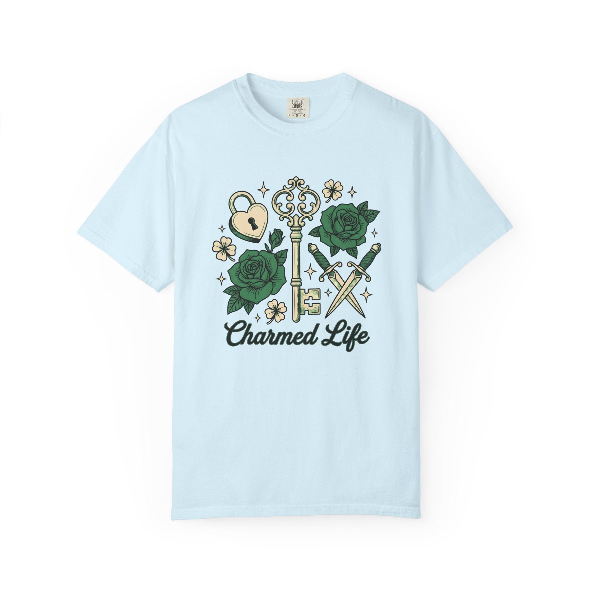 Classic Key Roses Shirt St Patricks Day Prosperity Gift Women Vintage Tee Floral Keys T-Shirt Luck Enthusiast Retro Tshirt Abundance Graphic