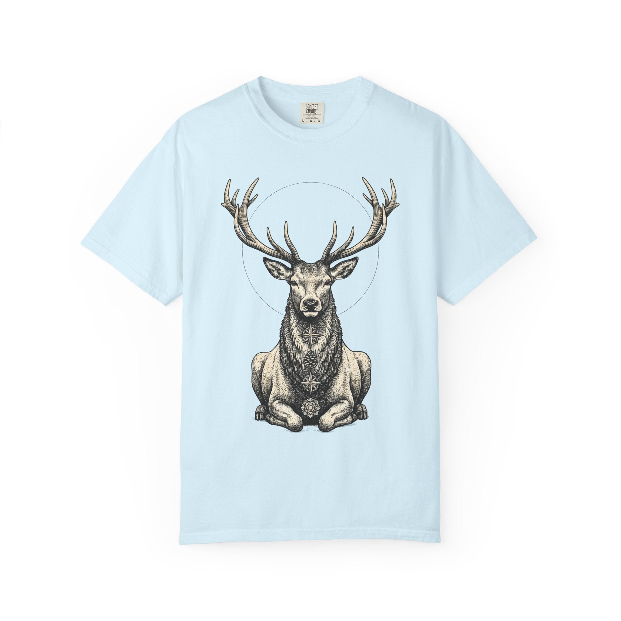 Buck Deer Shirt Animal Wildlife Gift Women Modern Boho Tee Stag T-Shirt Wildlife Enthusiast Bohemian Tshirt Conservation Graphic Retro Lotus