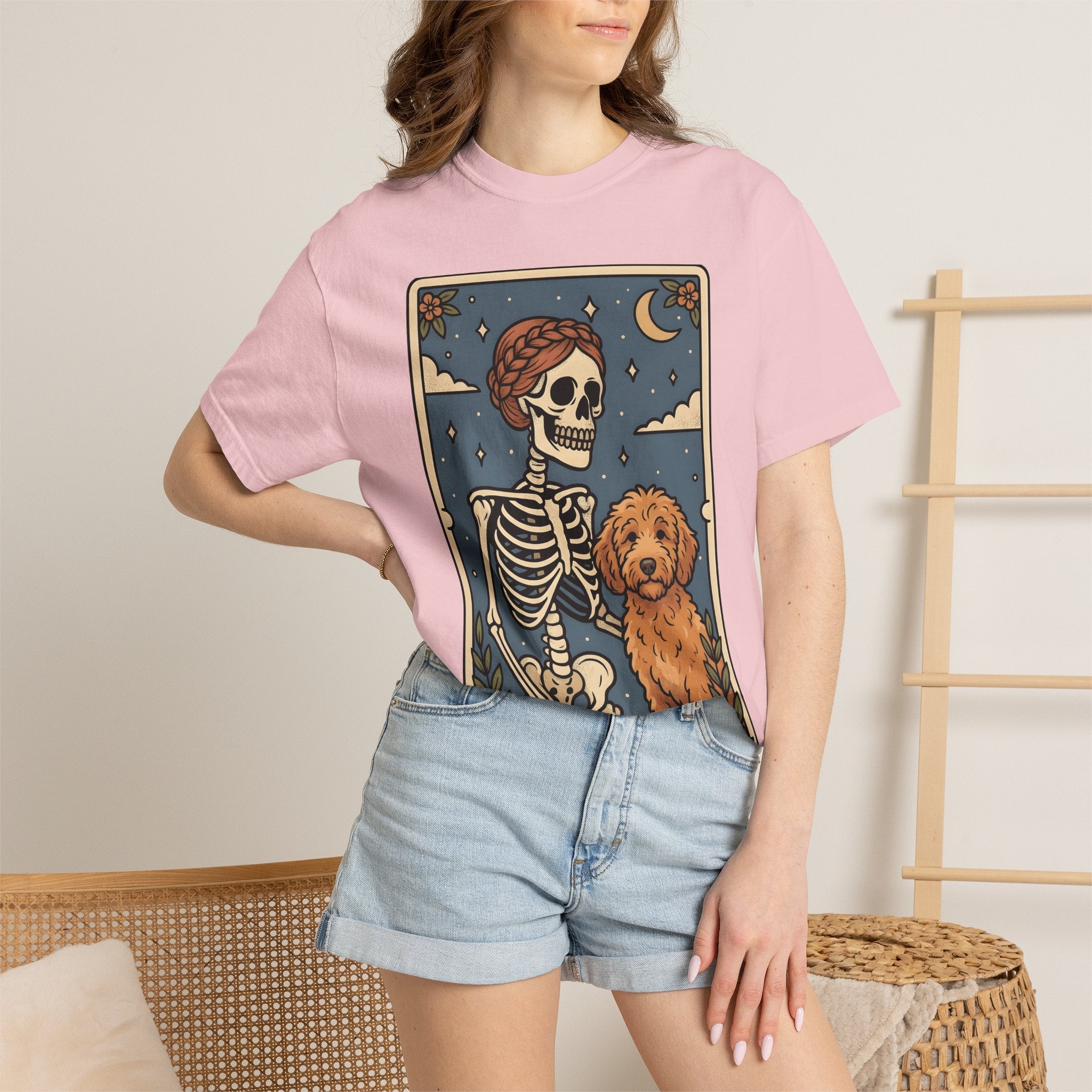 Skeleton Hound Shirt Halloween Pet Care Gift Women Old School Tee Ghost Dog T-Shirt Halloween Fan Retro Tshirt Dog Grooming Graphic