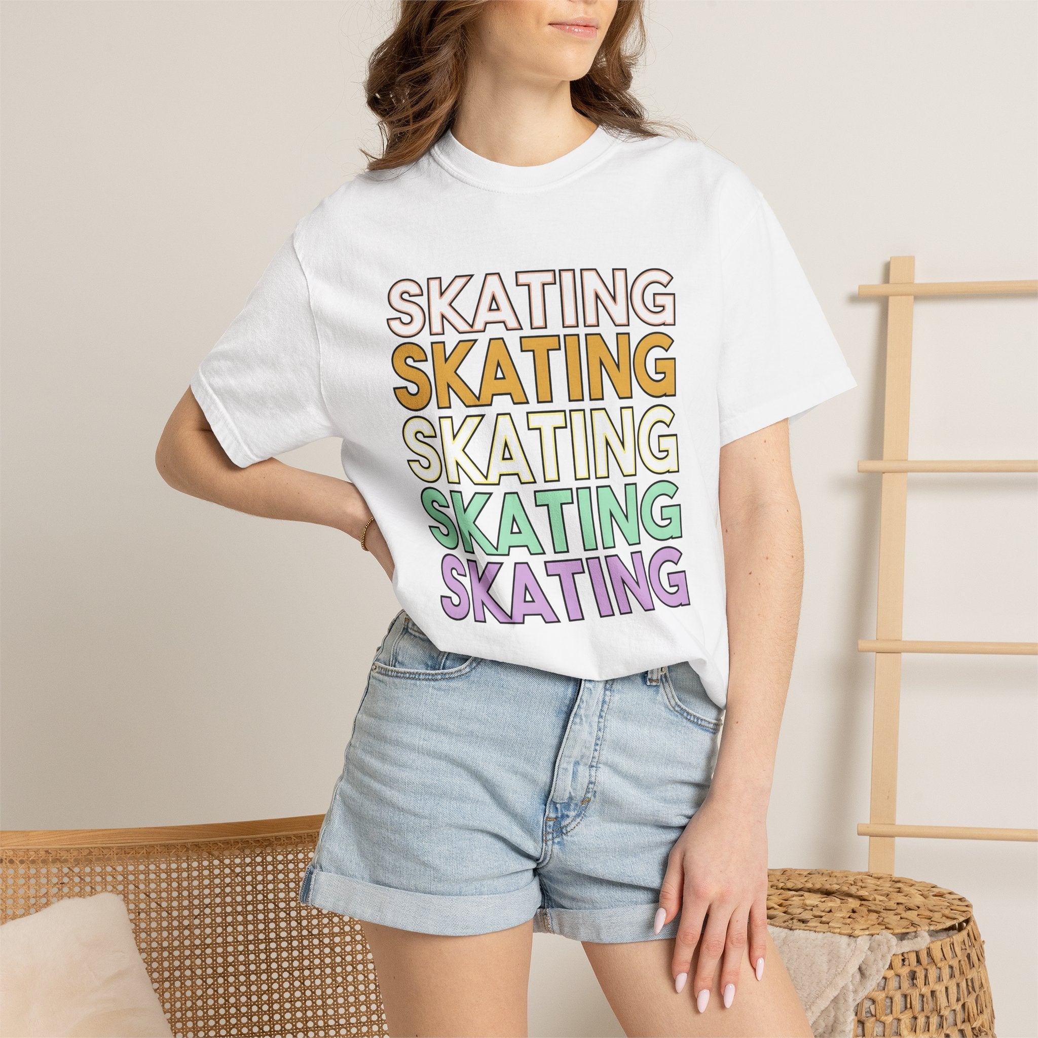 Inline Skating Text Shirt Skating Training Gift Women Vivid Tee Rollerblading T-Shirt Skater Enthusiast Vibrant Tshirt Conditioning Graphic