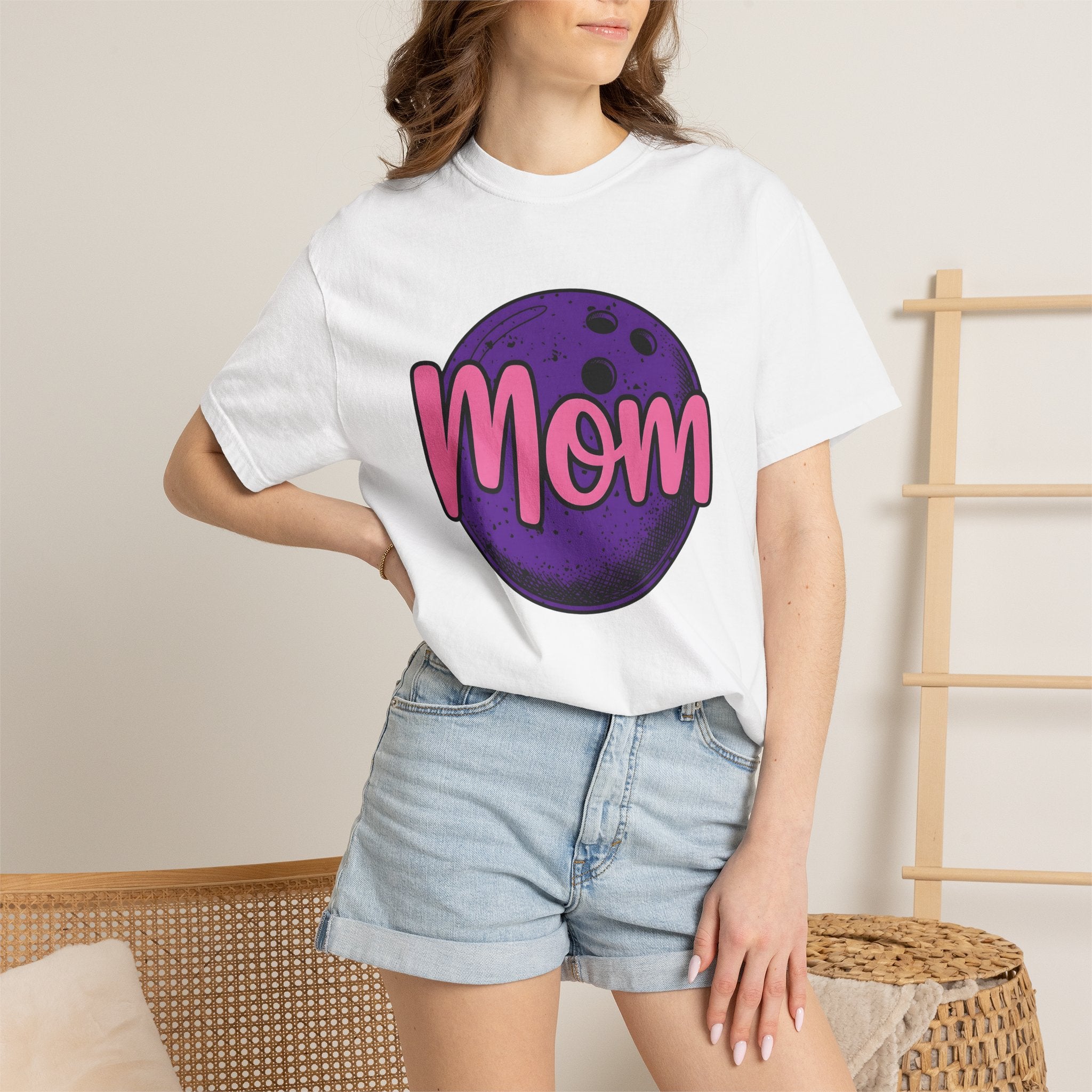 Bowling Ball Shirt Mom Sports Gift Women Bold Tee Bowling Ball T-Shirt Mom Fan Graphic Tshirt Athlete Graphic Retro Script Tshirt