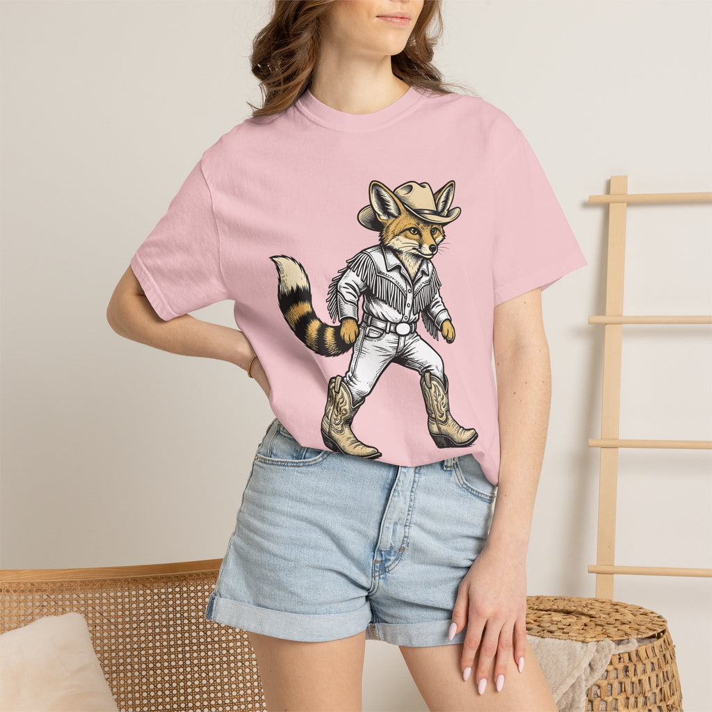 Fox Cowgirl Shirt Cowgirl Fauna Gift Women Hand Drawn Tee Vixen T-Shirt Cowboy Fan Wildlife Graphic Kitten Line Art Cowboy Boots Tshirt