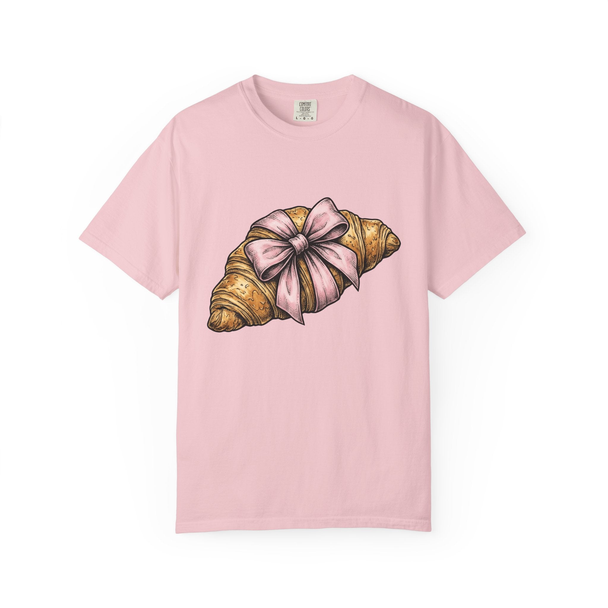 Croissant Shirt Desserts Confectionery Gift Women Line Art Tee Pastry T-Shirt Dessert Fan Minimalist Tshirt Sweet Illustration Cartoon
