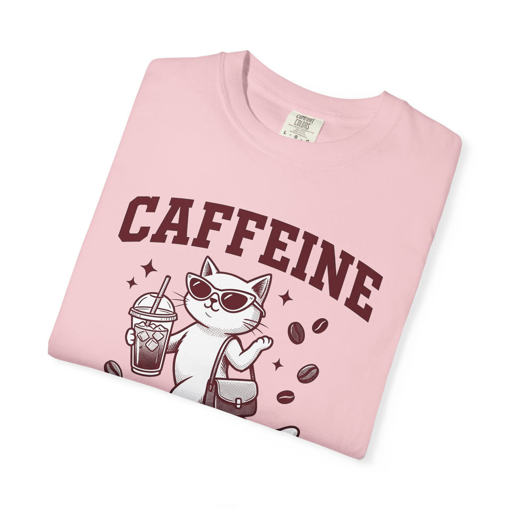 Cat Sunglasses Shirt Cat Coffee Gift Women Vintage Tee Kitty T-Shirt Cat Fan Retro Tshirt Caffeine Graphic Hand Drawn Coffee Cup Tshirt