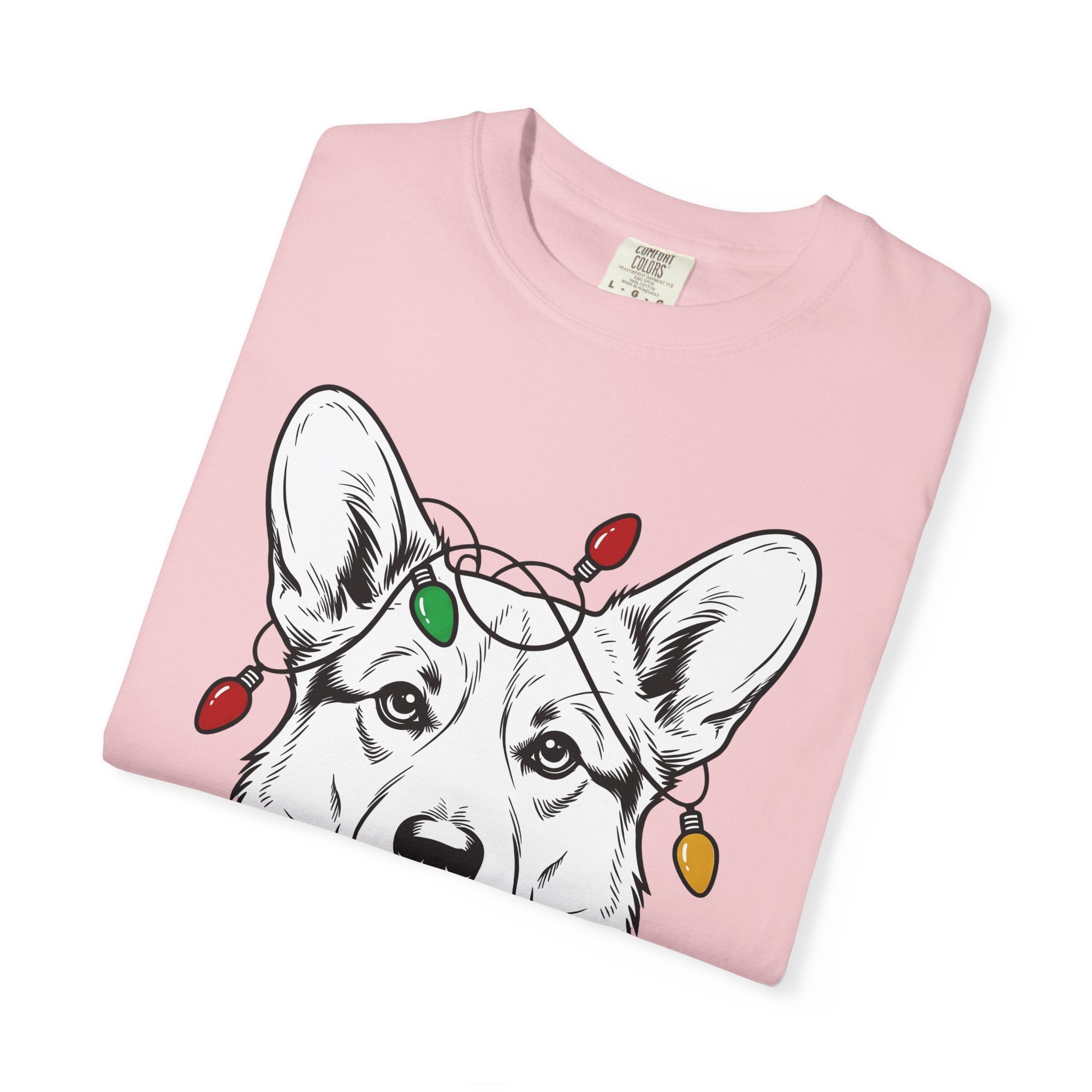 Corgi Pet Shirt Dog Winter Gift Women Cartoon Tee Puppy T-Shirt Dog Fan Canine Tshirt Winter Graphic Clean Xmas Lights Tshirt