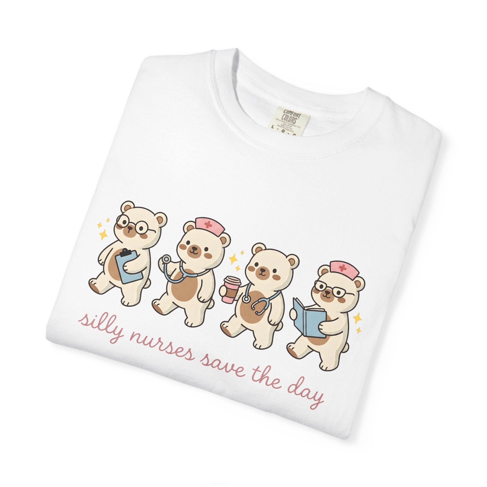 Nurse Stuffed Bear Shirt Nurses Pets Gift Women Chibi Tee Teddy Bear T-Shirt Nurse Enthusiast Cute Tshirt Animal Graphic Animation Doctor