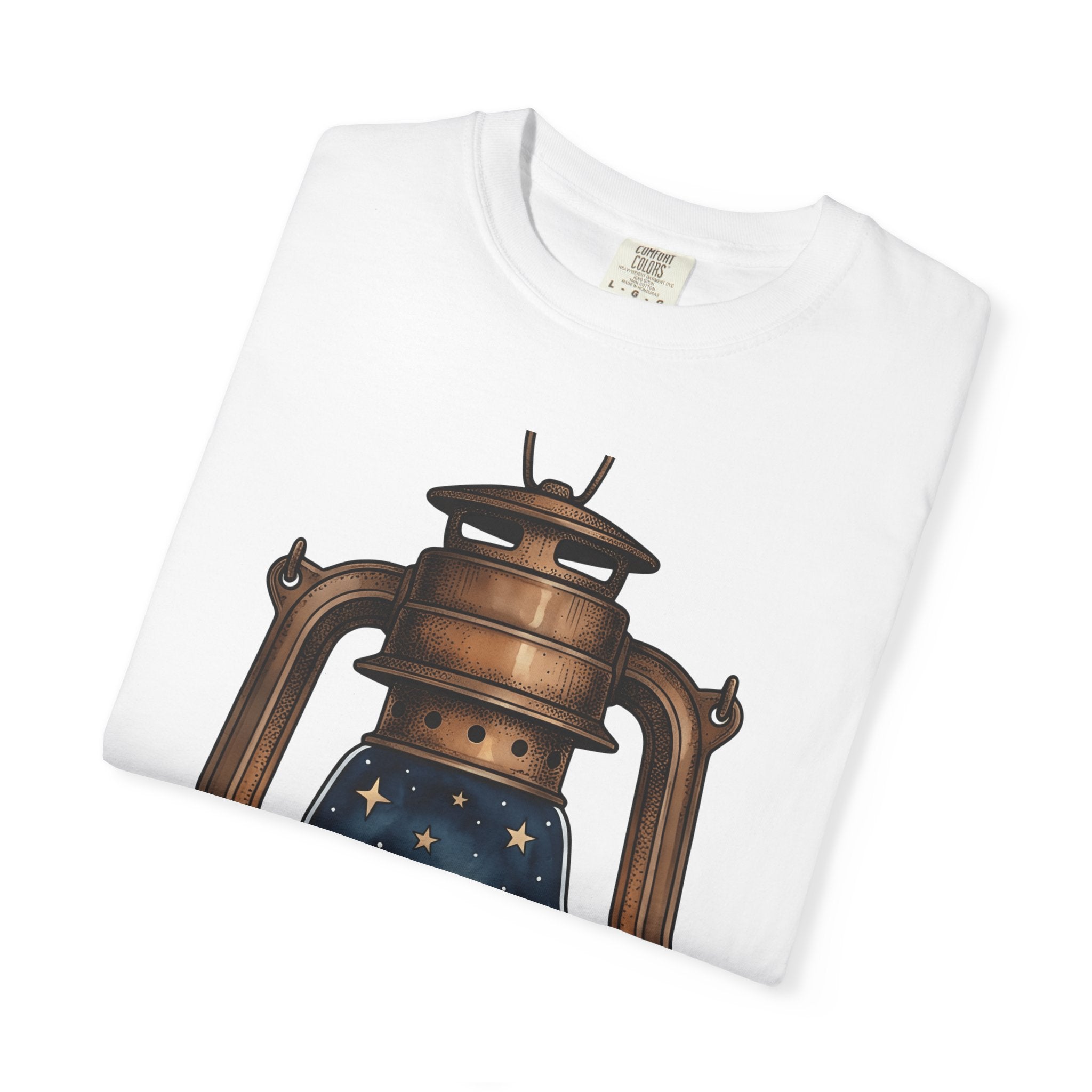 Antique Lantern Shirt Camping Nature Gift Women Cartoon Tee Lamp T-Shirt Camper Fan Lantern Tshirt Wilderness Graphic Pastel Campfire Tshirt
