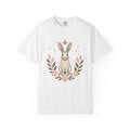 Bunny Art Shirt Animals & Flowers Earth Gift Women Folk Tee Rabbit T-Shirt Floral Fan Naive Tshirt Environmental Graphic Old School Petal