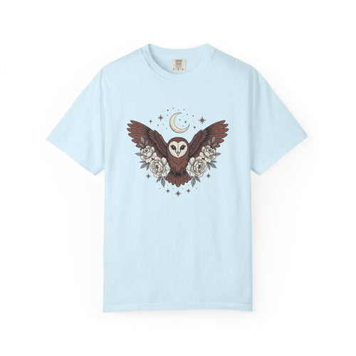Barn Owl Shirt Cottagecore Flower Gift Women Bohemian Tee Owl T-Shirt Cottage Fan Cottagecore Tshirt Floral Graphic Retro Moon Tshirt