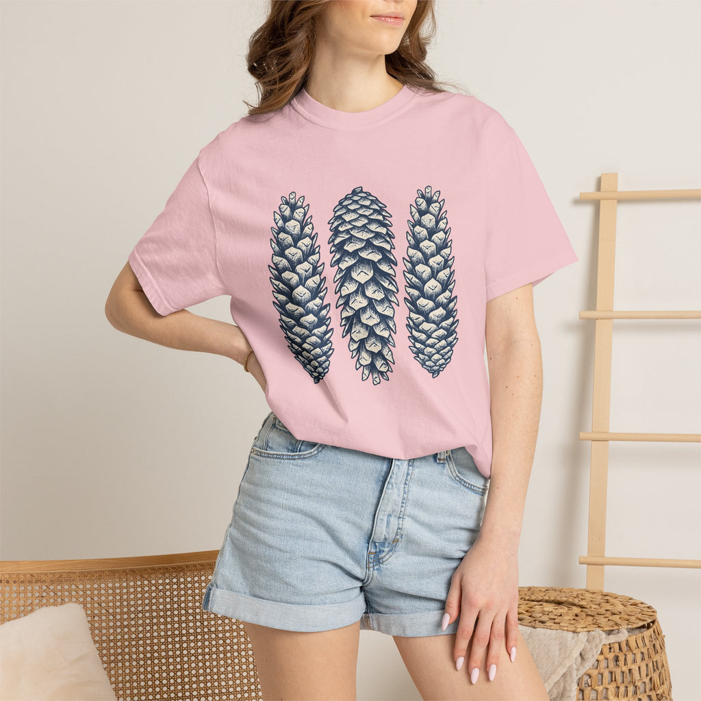 Pine Cones Shirt Nature Camping Gift Women Floral Tee Pine T-Shirt Outdoors Enthusiast Botanical Tshirt Outdoor Graphic Retro Forest Tshirt
