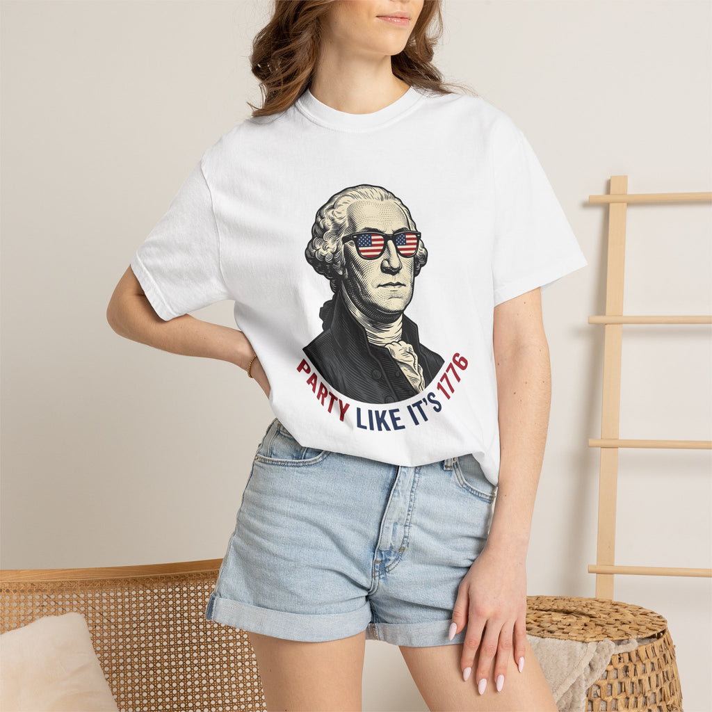 George Washington Design Shirt 4th Of July Patriotism Gift Women Vintage Tee Washington T-Shirt Independence Day Enthusiast Distressed