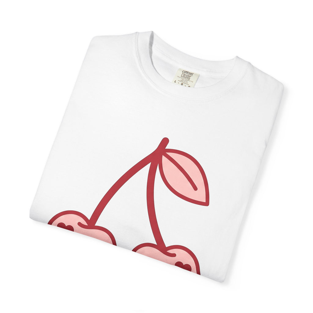 Cherry Couple Shirt Valentines Day Love Gift Women Minimalist Tee Cherries T-Shirt Valentine Fan Simple Tshirt Romance Graphic Retro Heart