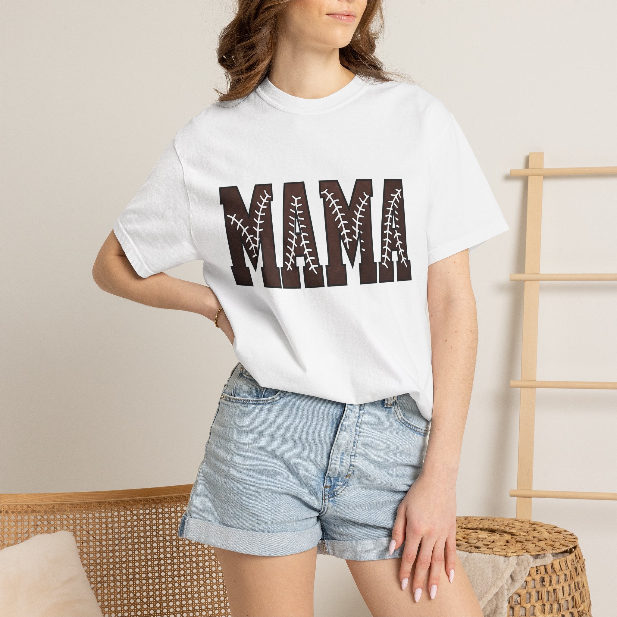 Baseball Text Shirt Mom Sports Gift Women Sporty Tee Baseball T-Shirt Mom Fan Athletic Tshirt Sports Graphic Retro Stitching Tshirt