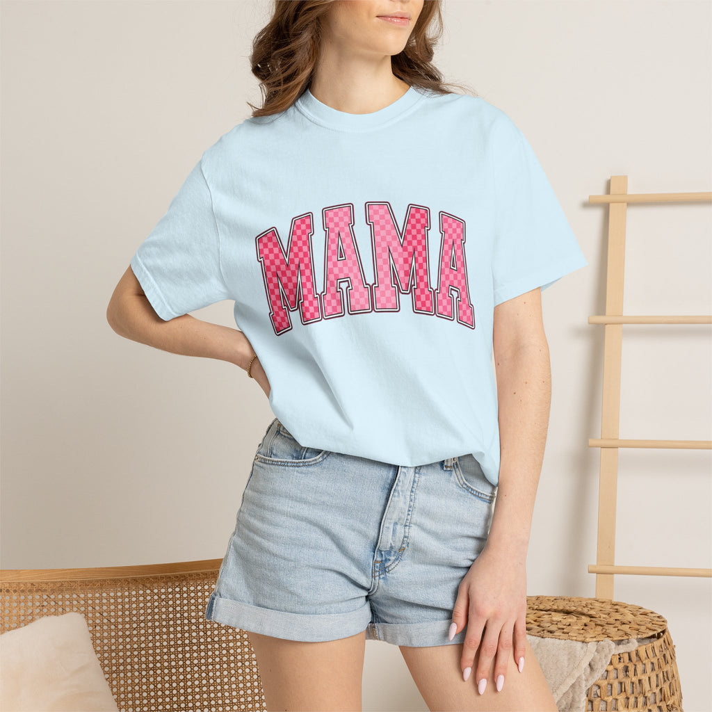 Pink Checkered Lettering Shirt Mom Household Gift Women Strong Tee Typography T-Shirt Motherhood Fan Bold Tshirt Domestic Graphic Vintage