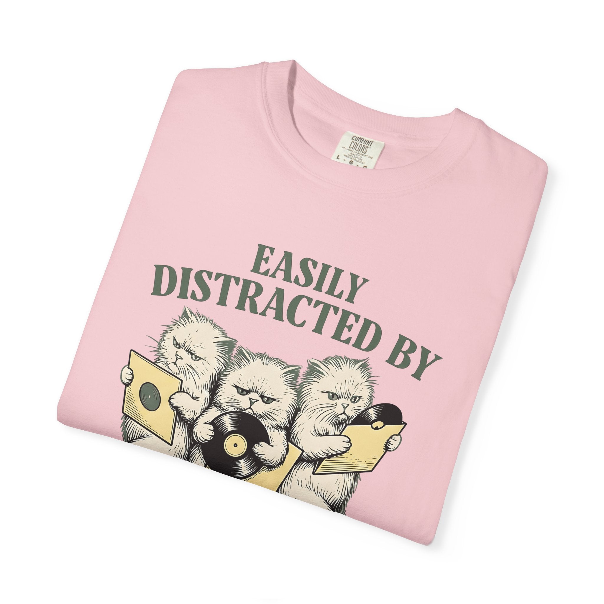 Persian Cats Shirt Cat Music Gift Women Vintage Tee Persian Cat T-Shirt Feline Fan Vintage Style Tshirt Music Graphic Hand Drawn Vinyl