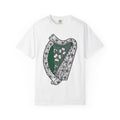 Shamrock Harp Shirt St Patrick's Day Gaelic Gift Women Line Art Tee Harp T-Shirt Patrick's Day Fan Celtic Graphic Tshirt Hand Drawn Clover