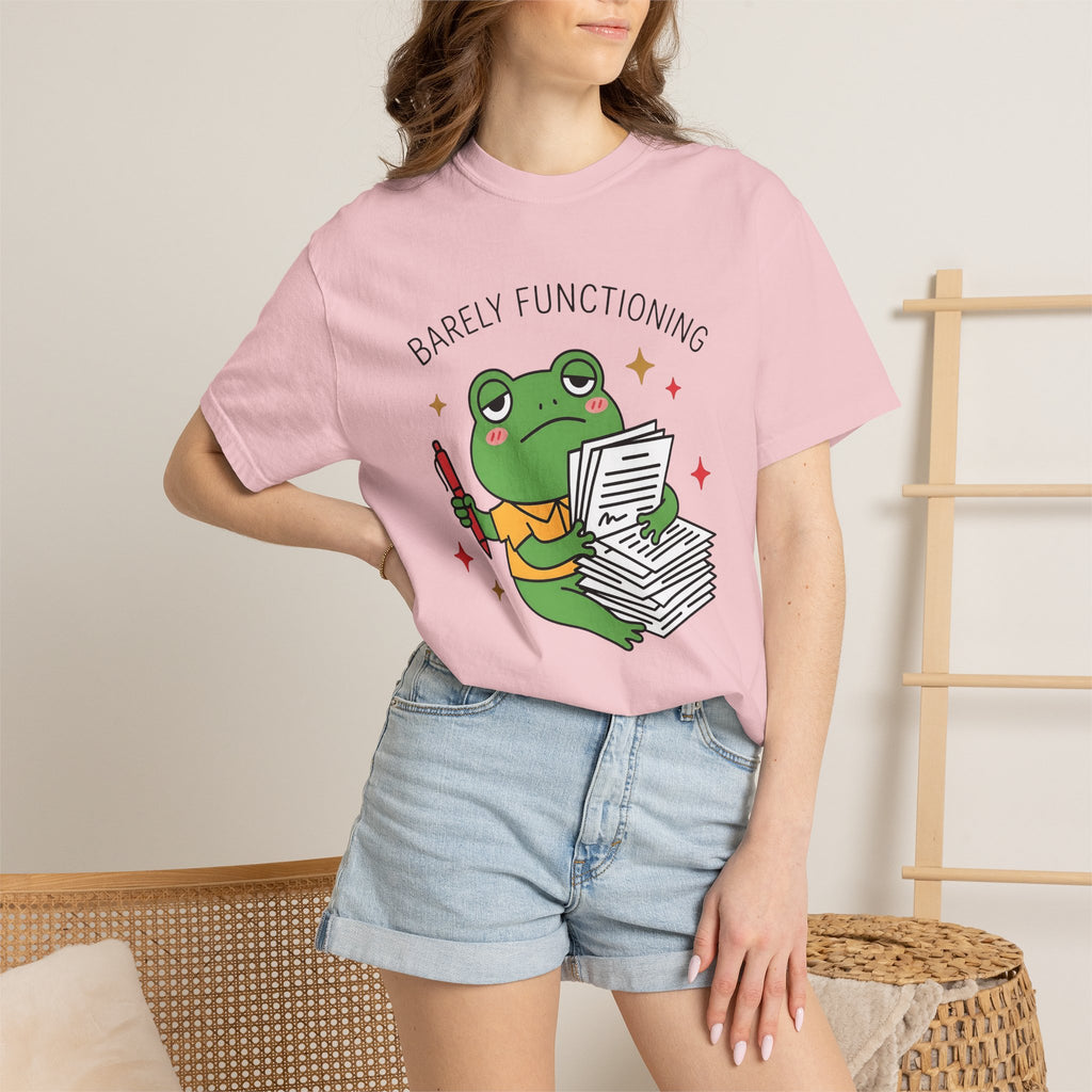 Frog Documents Shirt Teachers Jokes Gift Women Cute Tee Document Papers T-Shirt Educator Enthusiast Cartoon Tshirt Humor Graphic Comic