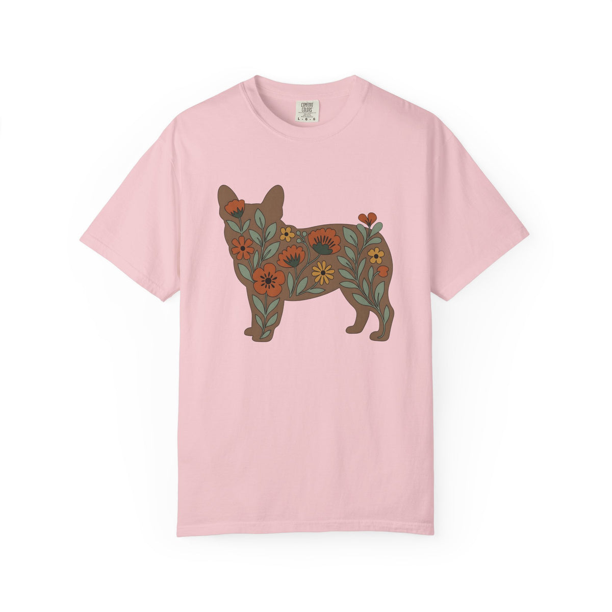 French Bulldog Shirt Dog Floral Unisex Gift Boho Tee Bouledogue Francais T-Shirt